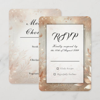 Golden Rosewood Enchanted Forest Wedding RSVP Card