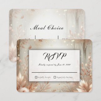 Golden Rosewood Enchanted Forest Wedding RSVP Card