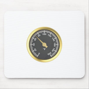 Golden round thermometer mouse pad