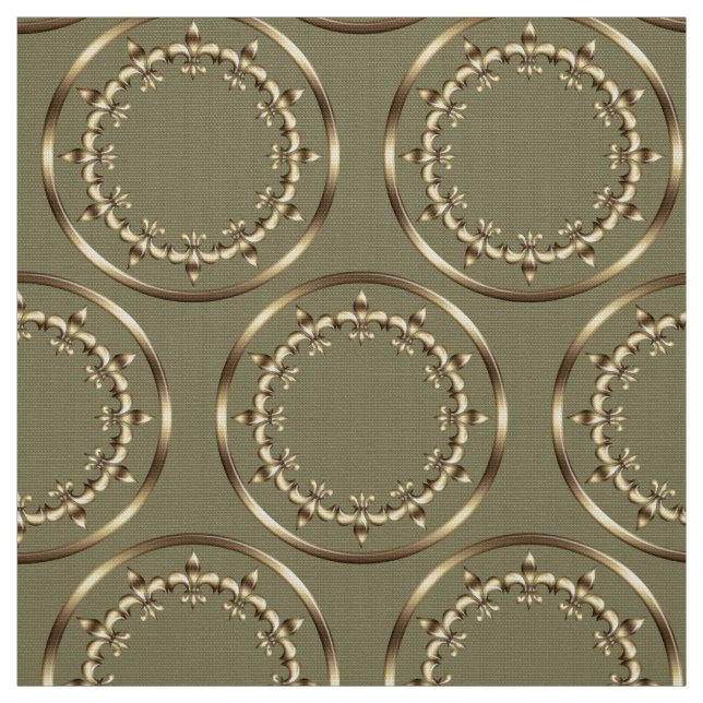 Golden royal circles pattern. fabric (Swatch)