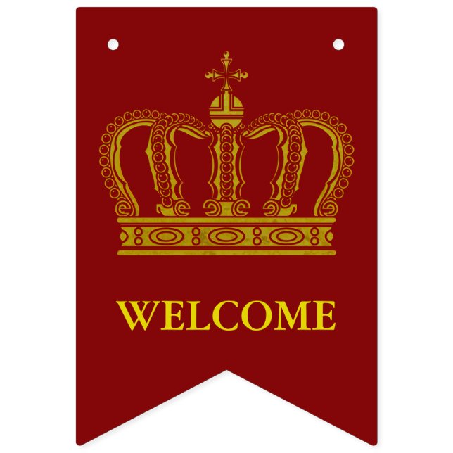 Golden Royal Crown I + your backgr. & ideas Bunting Flags (First Flag)