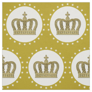 Golden Royal Crown II & Stars + your back & ideas Fabric