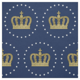 Golden Royal Crown II & Stars + your back & ideas Fabric