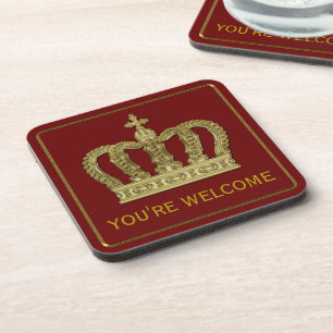 Golden Royal Crown II + your backgr. & ideas Coaster