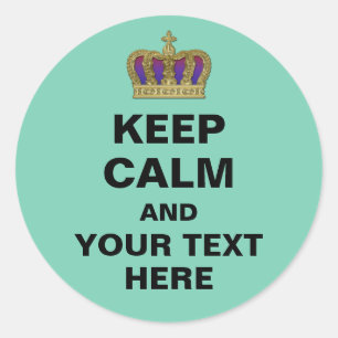 Golden Royal Crown IV + your backgr. & ideas Classic Round Sticker