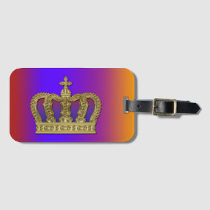 Golden Royal Crown IV + your backgr. & ideas Luggage Tag