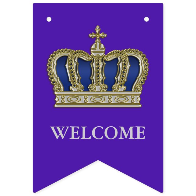 Golden Royal Crown V + your backgr. & ideas Bunting Flags (First Flag)