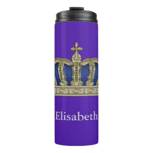 Golden Royal Crown V + your backgr. & ideas Thermal Tumbler