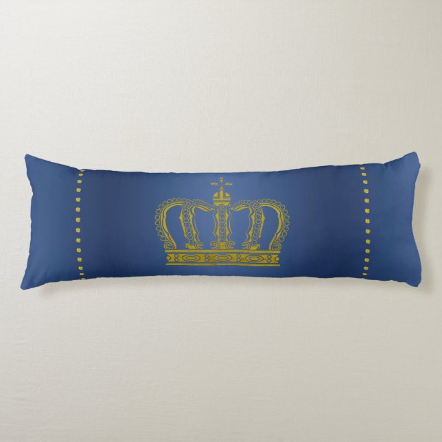Golden Royal Crown + your backgr. & ideas Body Pillow (Front)