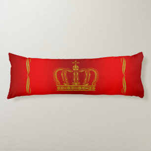 Golden Royal Crown + your backgr. & ideas Body Pillow