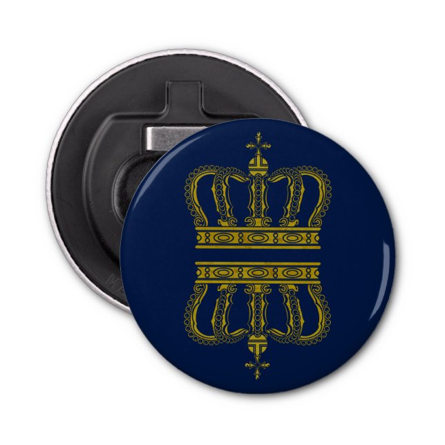 Golden Royal Crown + your backgr. & ideas Bottle Opener (Front)