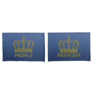 Golden Royal Crown + your backgr. & ideas Pillowcase