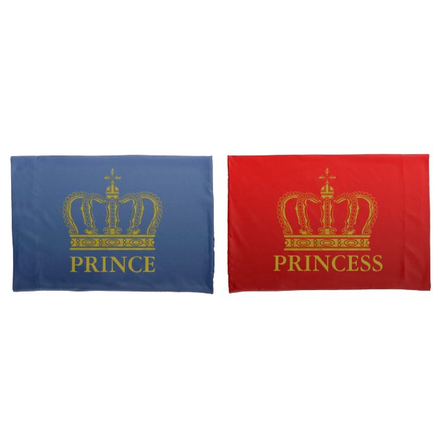 Golden Royal Crown + your backgr. & ideas Pillowcase (Front-Set)