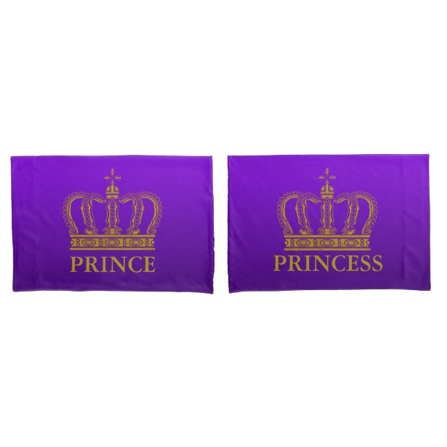 Golden Royal Crown + your backgr. & ideas Pillowcase (Front-Set)