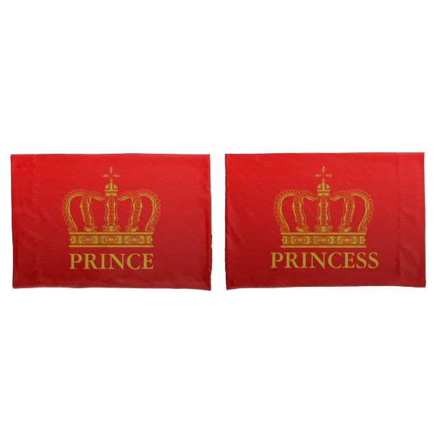 Golden Royal Crown + your backgr. & ideas Pillowcase (Front-Set)
