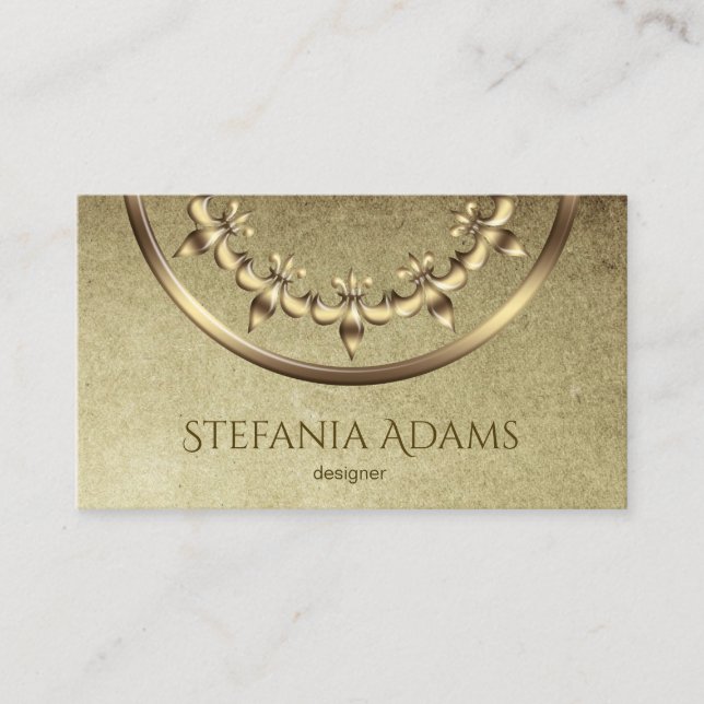 Golden Royal Fleur-de-Lis element. Business Card (Front)