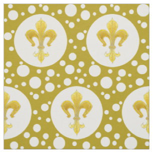 Golden Royal Lily & Dots + your backgr. & ideas Fabric