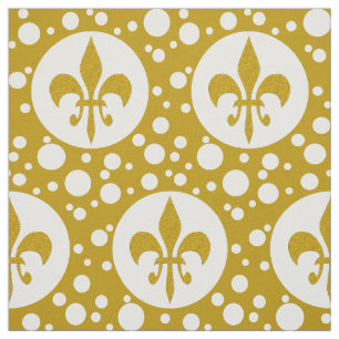 Golden Royal Lily & Dots + your backgr. & ideas Fabric