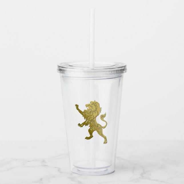 Golden Royal Lion  Acrylic Tumbler (Front)