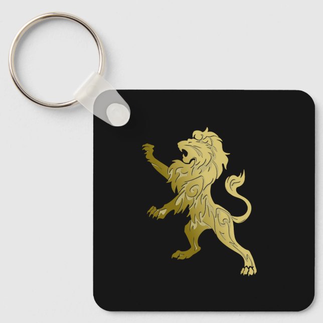 Golden Royal Lion  Keychain (Front)