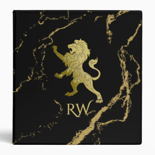 Golden Royal Lion Monogram Binder