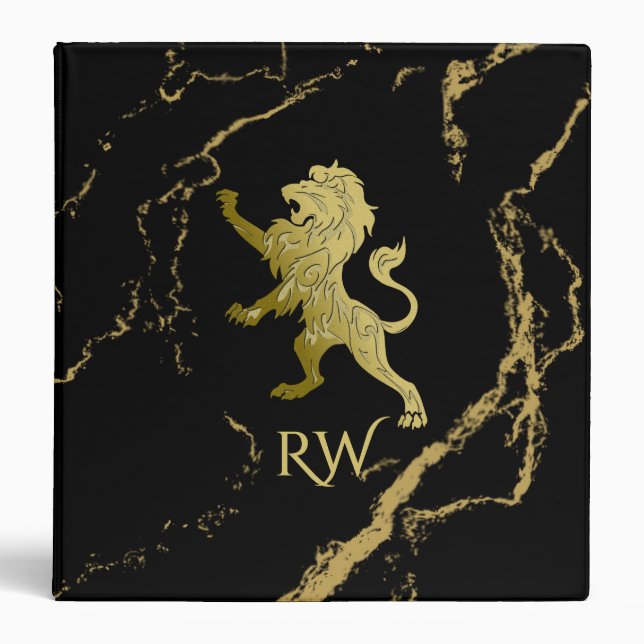 Golden Royal Lion Monogram Binder (Front)