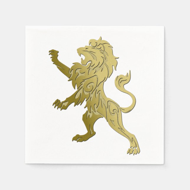 Golden Royal Lion Napkin (Front)