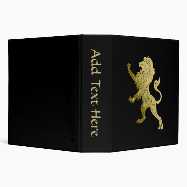 Golden Royal Lion on Black  Binder (Background)