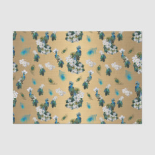 Golden Royal Peacock Temple Wedding Dreams Tissue Paper