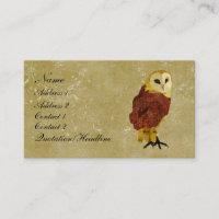 Golden Ruby Owl Business Card/Tags