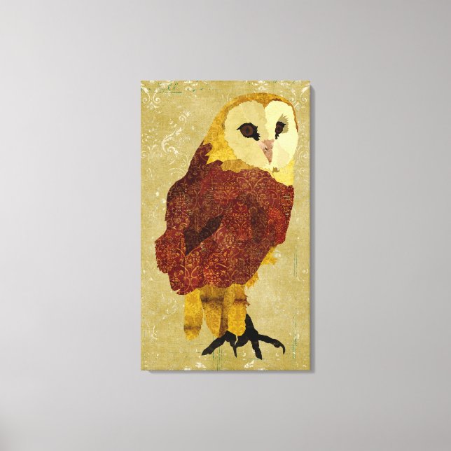 Golden Ruby Owl Canvas Print (Front)