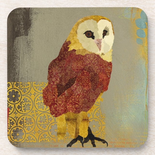 Golden Ruby Owl Coaster (Front)