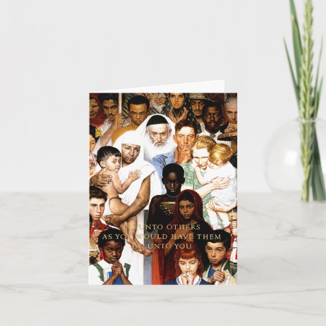 Golden Rule (Do unto others) by Norman Rockwell Card (Front)