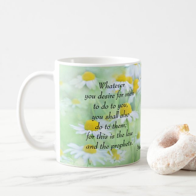 Golden Rule - Matthew 7:12 Coffee Mug (With Donut)