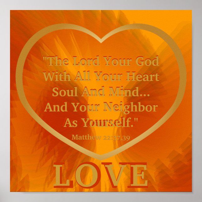 Golden Rule On Fiery Angelic Wings Poster -Cust. (Front)