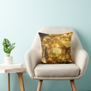 Golden Rune Coins Throw Pillow