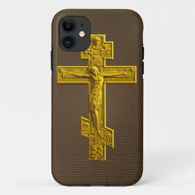 Golden Russian orthodox cross Case-Mate iPhone Case (Back)