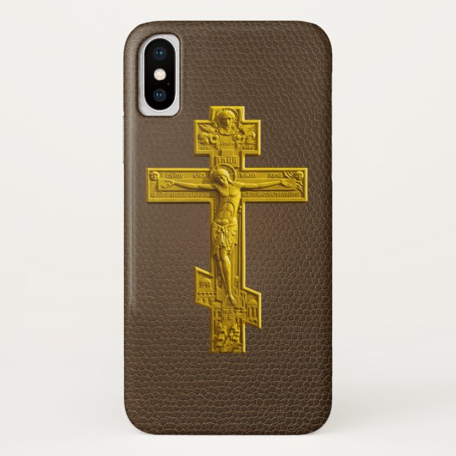 Golden Russian orthodox cross Case-Mate iPhone Case (Back)