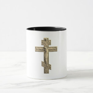 Golden Russian orthodox cross Mug