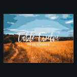 Golden Rustic Field Summer Sunlit Country Road Table Number<br><div class="desc">Flawlessly guide your hungry guests to their incredibly delicious feast with a spectacularly designed, highly elegant table detail that perfectly complements your breathtaking reception decor. This stunning piece prominently features the magnificent, authentic photography of a deeply peaceful dirt road gently winding through a brilliantly golden, sun-drenched wheat field. The incredibly...</div>