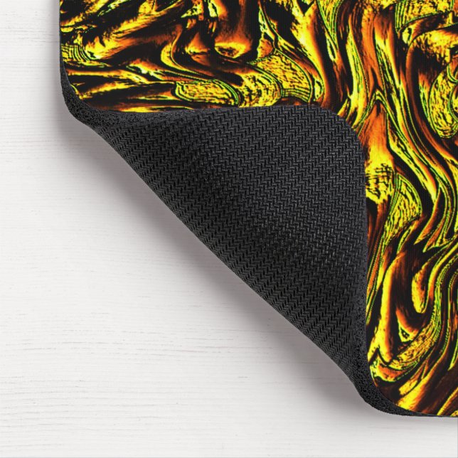 Golden rustic texture with dark strokes and orange mouse pad (Corner)