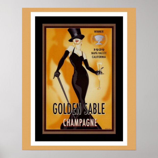 Golden Sable Champagne Ad Poster (Front)