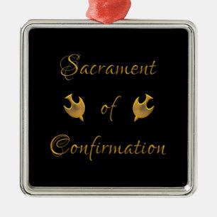 Golden Sacrament of Eucharist Host and Chalice Metal Ornament