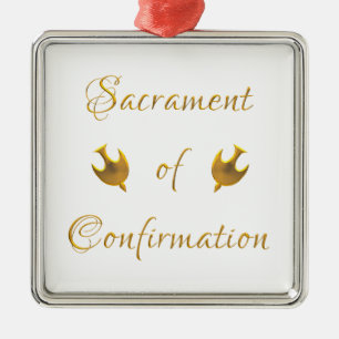 Golden Sacrament of Eucharist Host and Chalice Metal Ornament