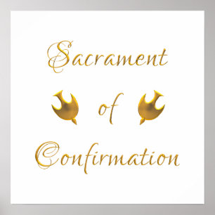 Golden Sacrament of Eucharist Host and Chalice Poster