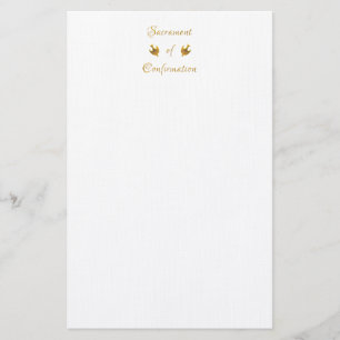 Golden Sacrament of Eucharist Host and Chalice Stationery