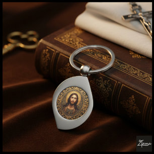 Golden Sacred Icon - Jesus Keychain