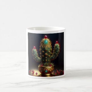 Golden Saguaro Cactus With Embedded Rubies Coffee Mug