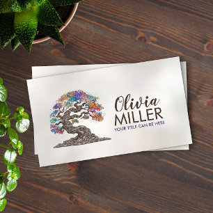 Golden Sakura Tree - Colourful Blossom Business Card