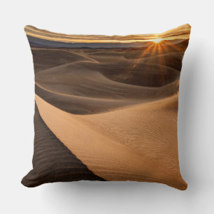 Golden Sand dunes, Death Valley, CA Throw Pillow